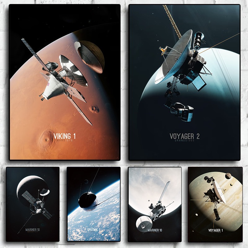 Star Map Poster - 태양계 탐사 캔버스 아트 NASA 프로브