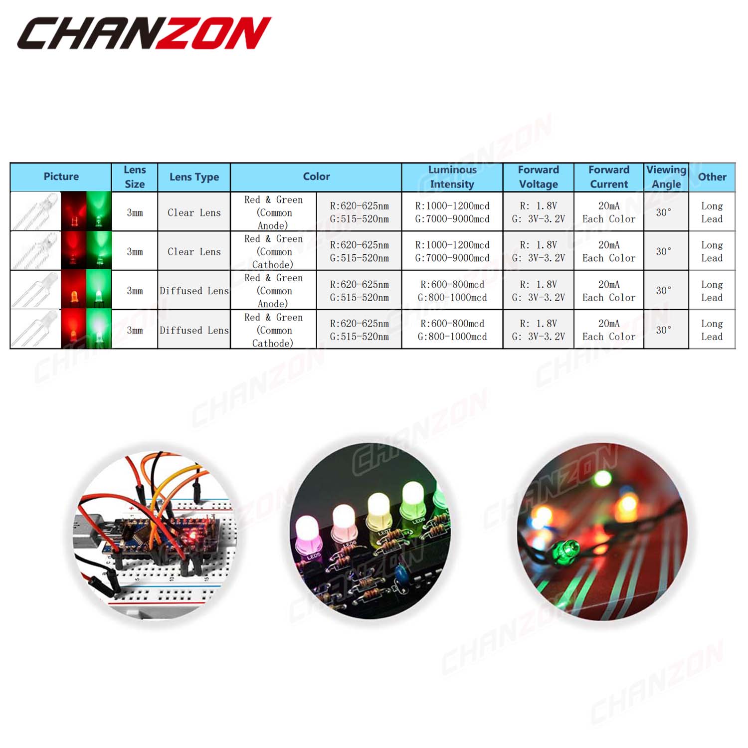 바이 컬러 3 mm LED 발광 다이오드 램프 100p - Science And Hobby 리뷰 및 가격