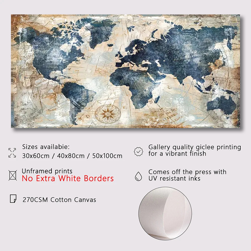 1pc 캔버스 포스터 빈티지 아트 세계지도 포스터 장식 - Star Map Poster 리뷰 및 가격