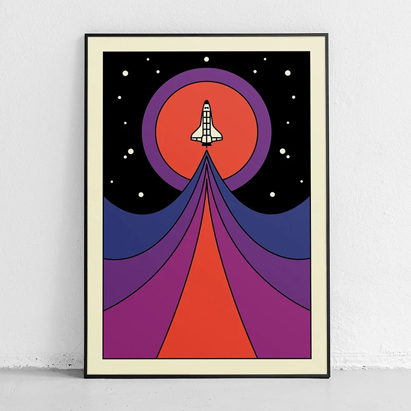 레트로 추상 우주 왕복선 스푸트니크 미니멀리스트 포스터 - Star Map Poster 리뷰 및 가격