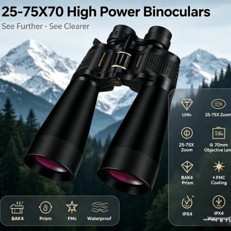 BORWOLF 25-75X70 대형 대물렌즈 쌍안경,  - National Geographic Telescope 70Mm 리뷰 및 가격